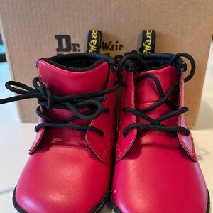 Dr. Martens Infant Red Lace-Up Boots